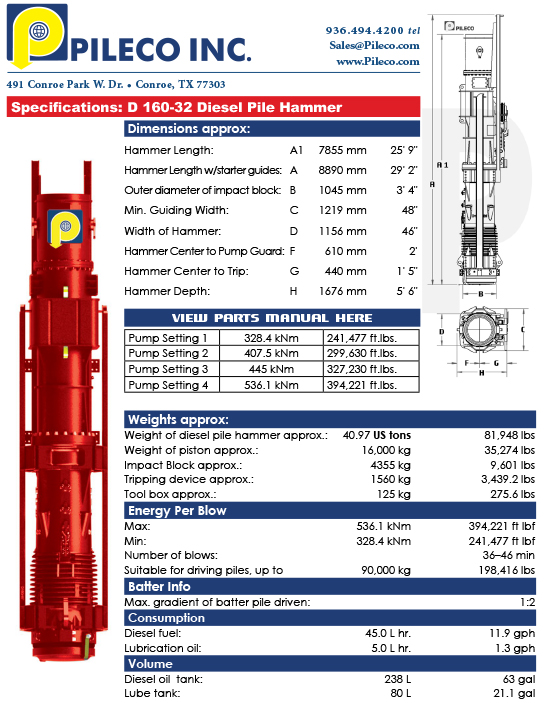 D160-32, Diesel Hammer