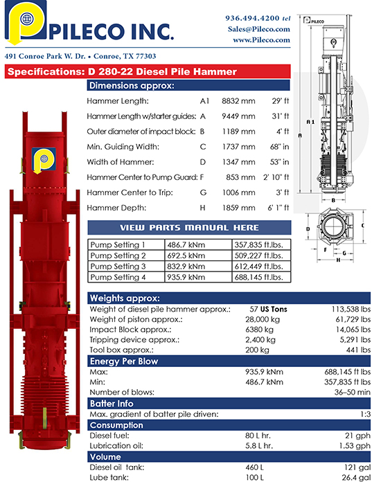 D280-22, Diesel Hammer